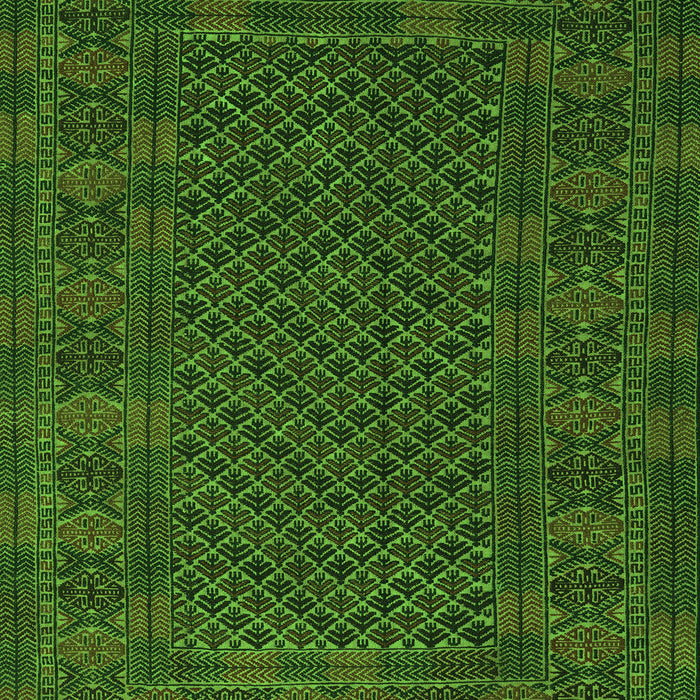 Serging Thickness of Machine Washable Persian Green Traditional Area Rugs, wshtr2393grn
