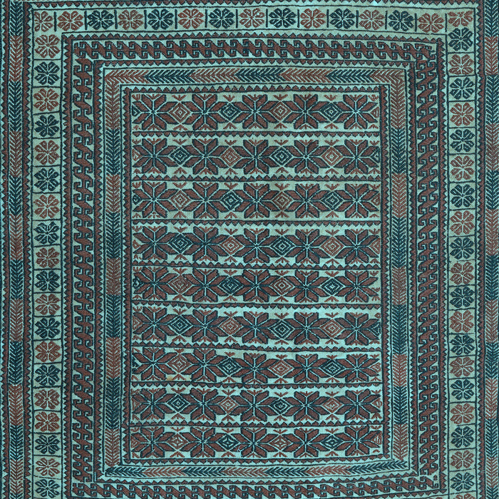 Machine Washable Southwestern Light Blue Country Rug, wshtr2394lblu
