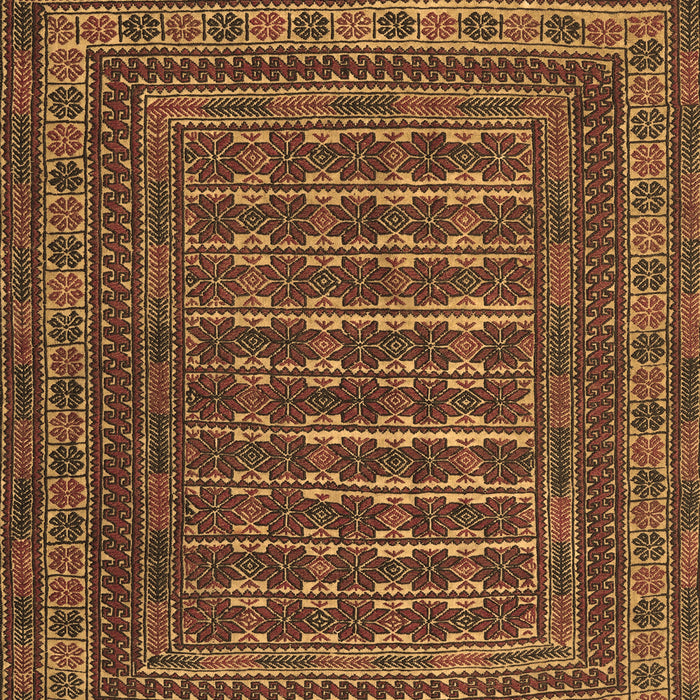 Machine Washable Southwestern Brown Country Rug, wshtr2394brn