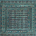 Square Southwestern Light Blue Country Rug, tr2394lblu