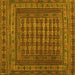 Square Southwestern Yellow Country Rug, tr2394yw