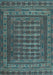 Southwestern Light Blue Country Rug, tr2394lblu