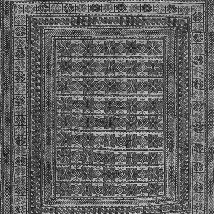 Serging Thickness of Machine Washable Southwestern Gray Country Rug, wshtr2394gry