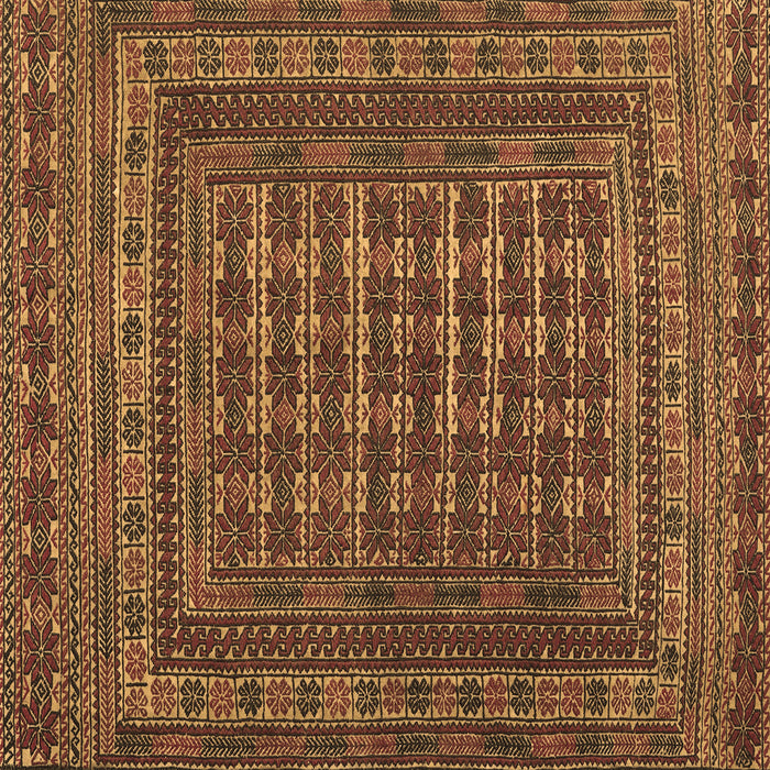 Square Machine Washable Southwestern Brown Country Rug, wshtr2394brn