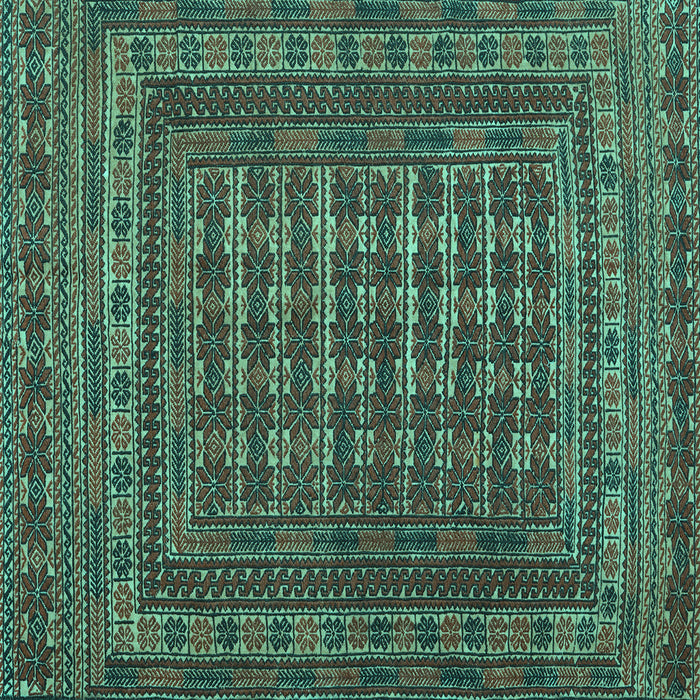 Square Southwestern Turquoise Country Rug, tr2394turq