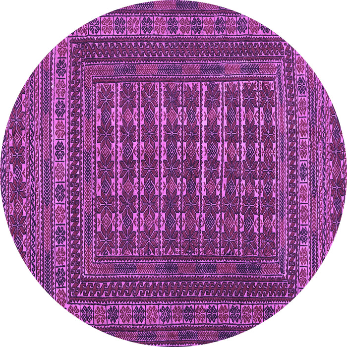 Round Southwestern Purple Country Rug, tr2394pur
