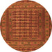 Square Southwestern Orange Country Rug, tr2394org