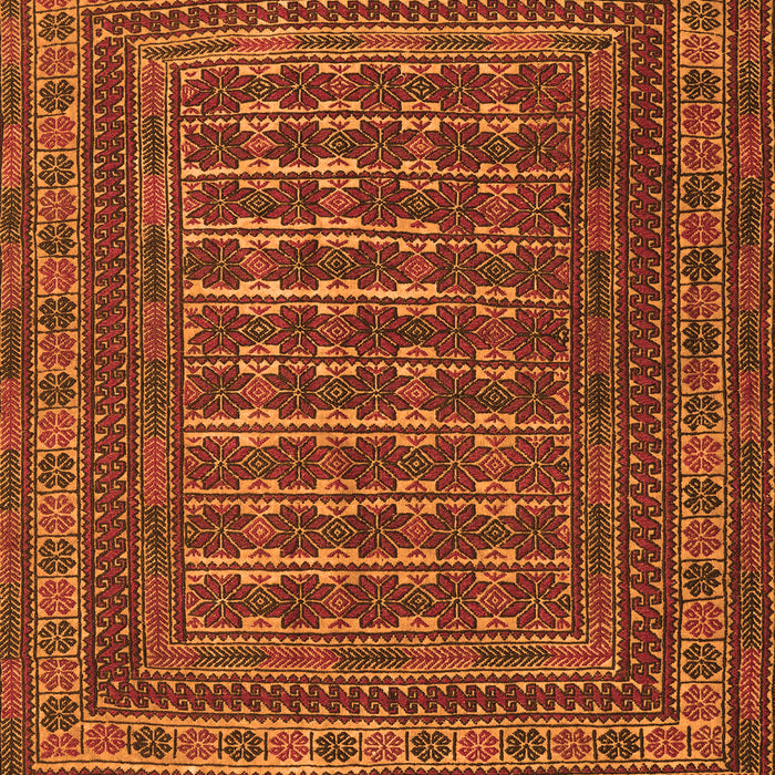 Serging Thickness of Machine Washable Southwestern Orange Country Area Rugs, wshtr2394org