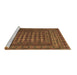 Sideview of Machine Washable Southwestern Brown Country Rug, wshtr2394brn