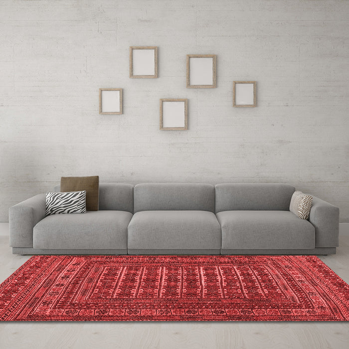 Country Red Washable Rugs