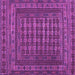 Square Machine Washable Southwestern Purple Country Area Rugs, wshtr2394pur