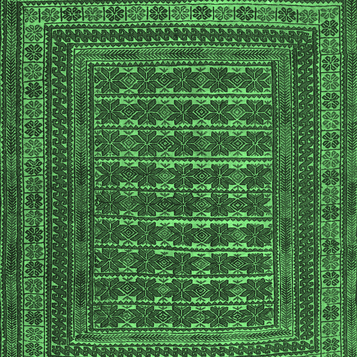 Machine Washable Southwestern Emerald Green Country Area Rugs, wshtr2394emgrn