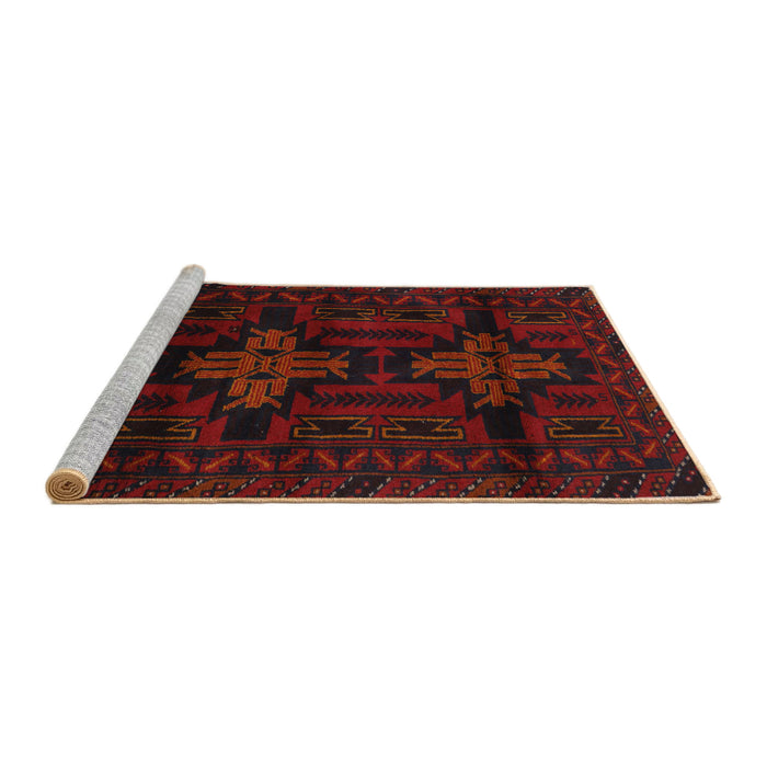 Sideview of Machine Washable Traditional Bakers Brown Rug, wshtr2395