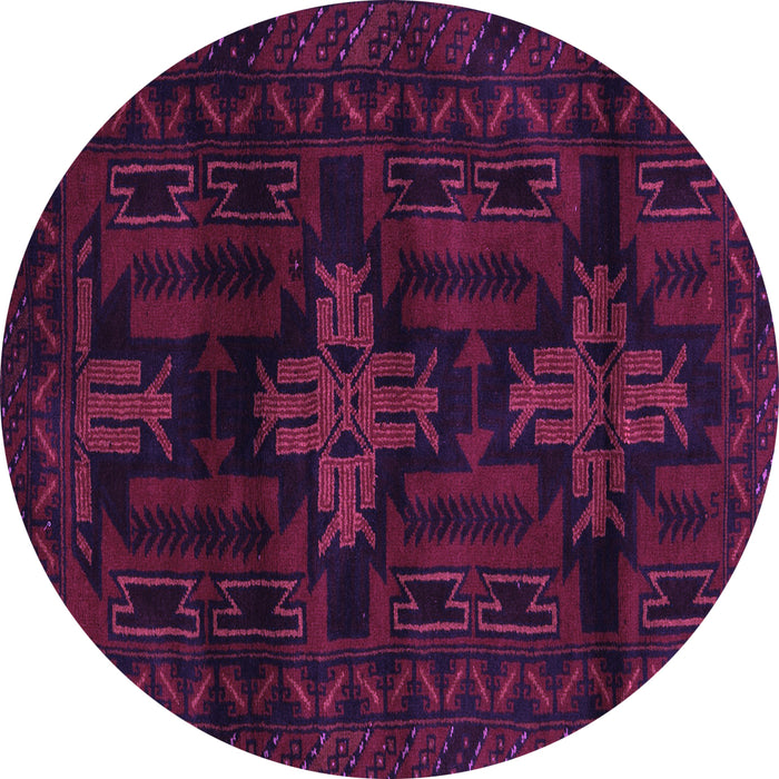 Round Machine Washable Persian Purple Traditional Area Rugs, wshtr2395pur