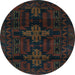 Round Persian Light Blue Traditional Rug, tr2395lblu