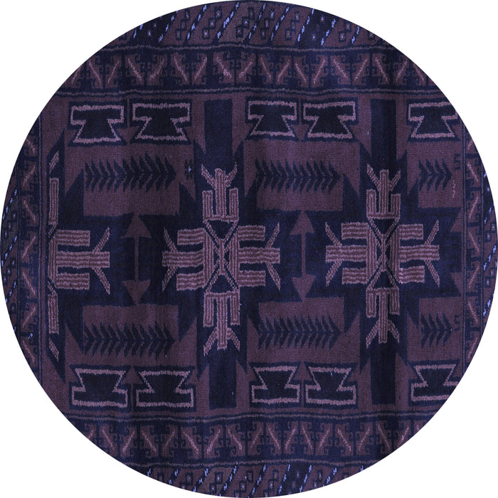 Round Persian Blue Traditional Rug, tr2395blu