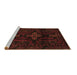 Sideview of Machine Washable Persian Brown Traditional Rug, wshtr2395brn