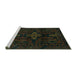 Sideview of Machine Washable Persian Turquoise Traditional Area Rugs, wshtr2395turq