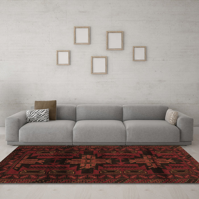 Machine Washable Persian Brown Traditional Rug in a Living Room,, wshtr2395brn