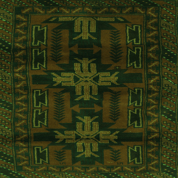 Round Machine Washable Persian Green Traditional Area Rugs, wshtr2395grn