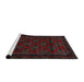 Sideview of Machine Washable Traditional Burgundy Brown Rug, wshtr2396