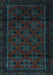 Machine Washable Southwestern Light Blue Country Rug, wshtr2396lblu