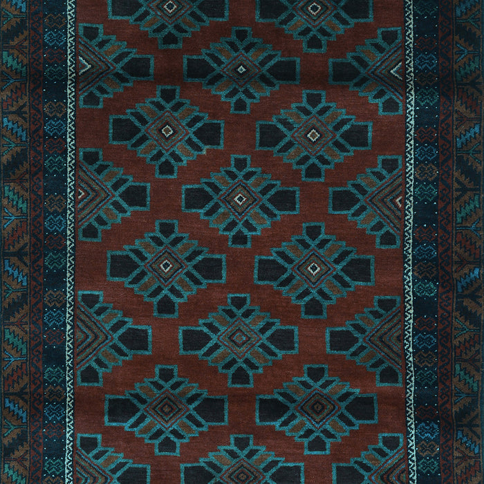 Machine Washable Southwestern Light Blue Country Rug, wshtr2396lblu