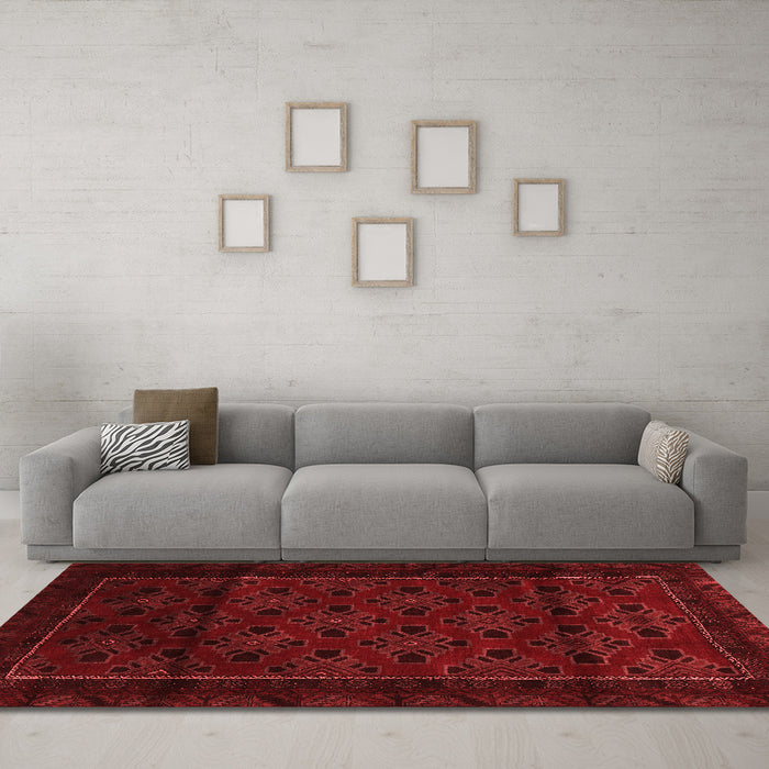 Country Red Washable Rugs