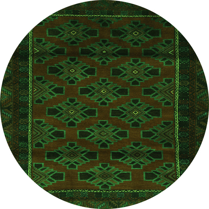 Square Southwestern Green Country Rug, tr2396grn