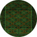 Square Southwestern Green Country Rug, tr2396grn