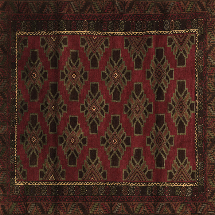 Square Southwestern Brown Country Rug, tr2396brn
