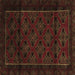 Square Southwestern Brown Country Rug, tr2396brn