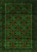 Serging Thickness of Machine Washable Southwestern Green Country Area Rugs, wshtr2396grn