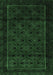 Machine Washable Southwestern Emerald Green Country Area Rugs, wshtr2396emgrn