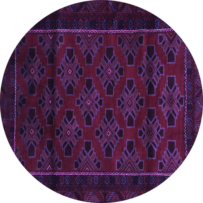Round Southwestern Purple Country Rug, tr2396pur