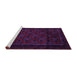 Sideview of Machine Washable Southwestern Purple Country Area Rugs, wshtr2396pur