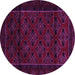 Round Southwestern Pink Country Rug, tr2396pnk