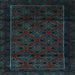 Square Southwestern Light Blue Country Rug, tr2396lblu