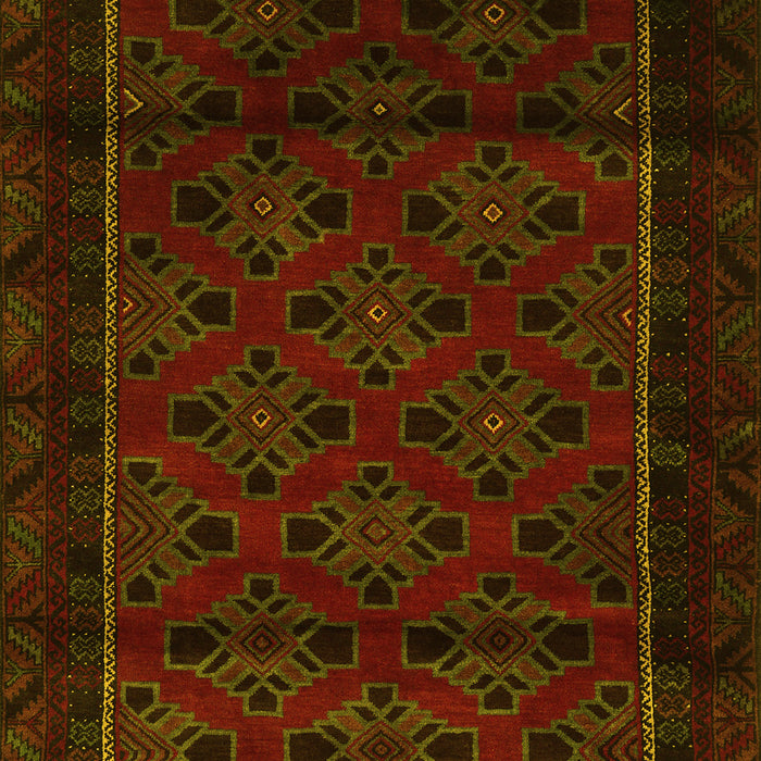 Machine Washable Southwestern Yellow Country Rug, wshtr2396yw