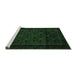 Sideview of Machine Washable Southwestern Emerald Green Country Area Rugs, wshtr2396emgrn