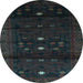 Round Persian Light Blue Traditional Rug, tr2397lblu
