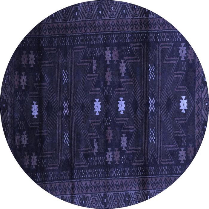 Round Persian Blue Traditional Rug, tr2397blu