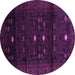 Round Persian Purple Traditional Rug, tr2397pur