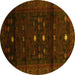 Round Persian Yellow Traditional Rug, tr2397yw