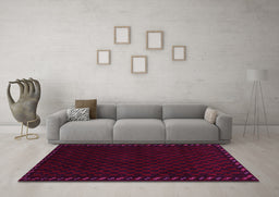 Machine Washable Southwestern Pink Country Rug in a Living Room, wshtr2398pnk