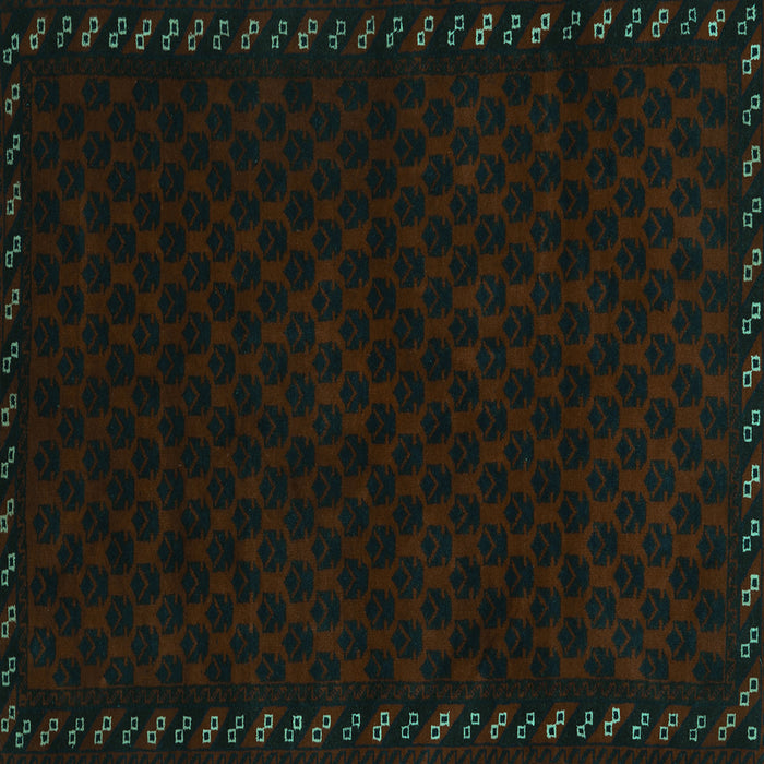 Square Southwestern Turquoise Country Rug, tr2398turq