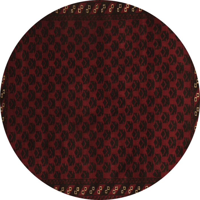 Round Southwestern Brown Country Rug, tr2398brn