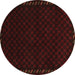 Round Southwestern Brown Country Rug, tr2398brn