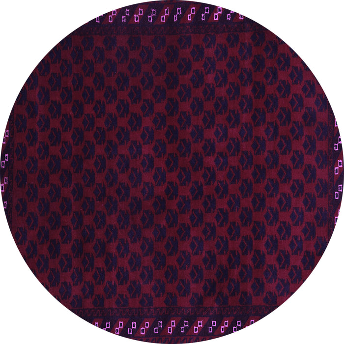 Round Machine Washable Southwestern Purple Country Area Rugs, wshtr2398pur