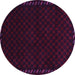 Round Machine Washable Southwestern Purple Country Area Rugs, wshtr2398pur